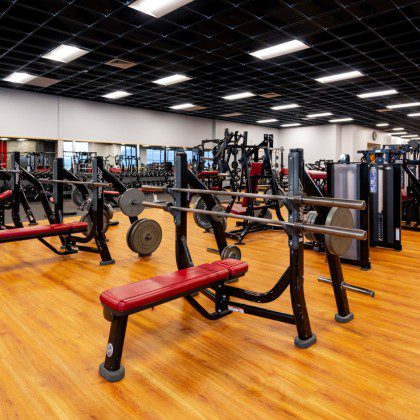 best-gym-near-port-falls-peak-health-gyms-mobile a strength training area with free weights at peak health gym in post falls idaho