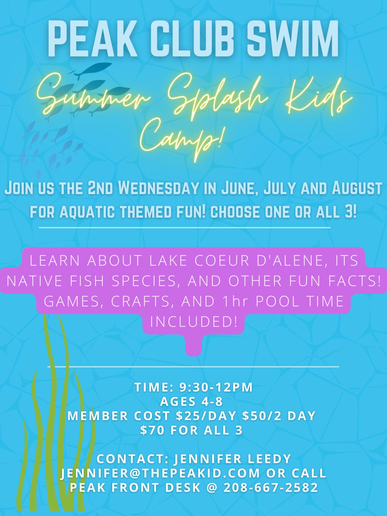 Flyer for Kids Summer Splash Camp