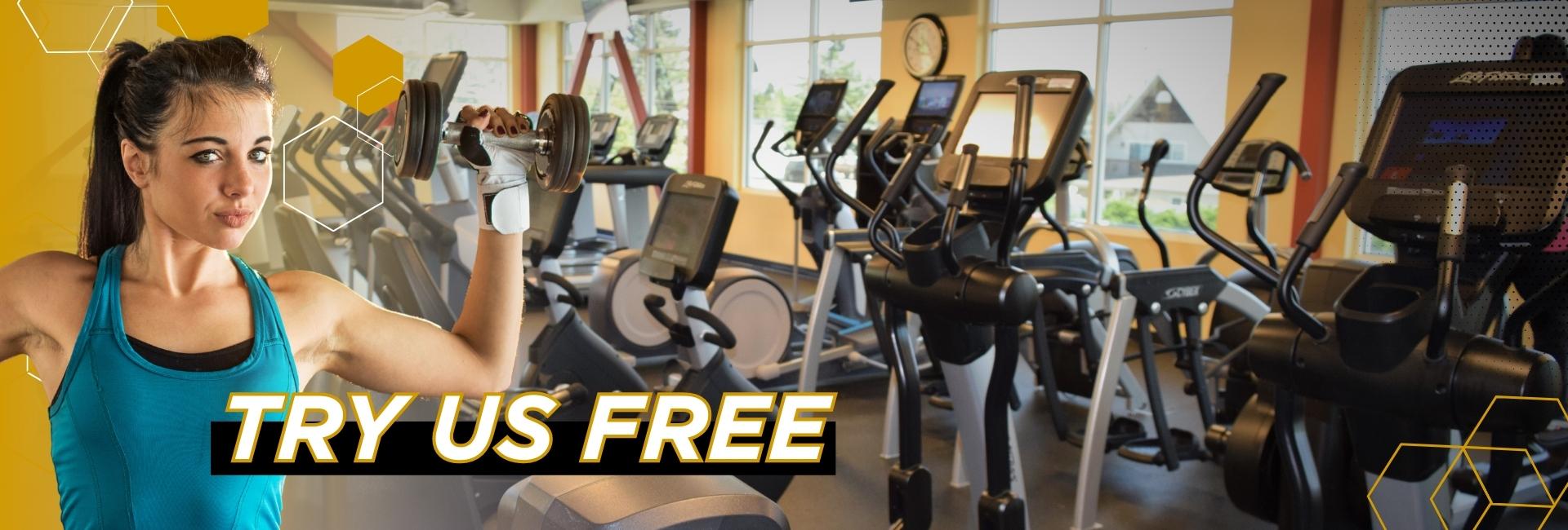 cardio floor with a woman lifting weights at a gym near me in Coeur d'Alene