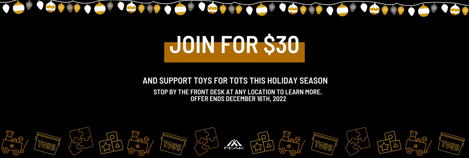PEAK ID Join Now Toys for Tots Slider