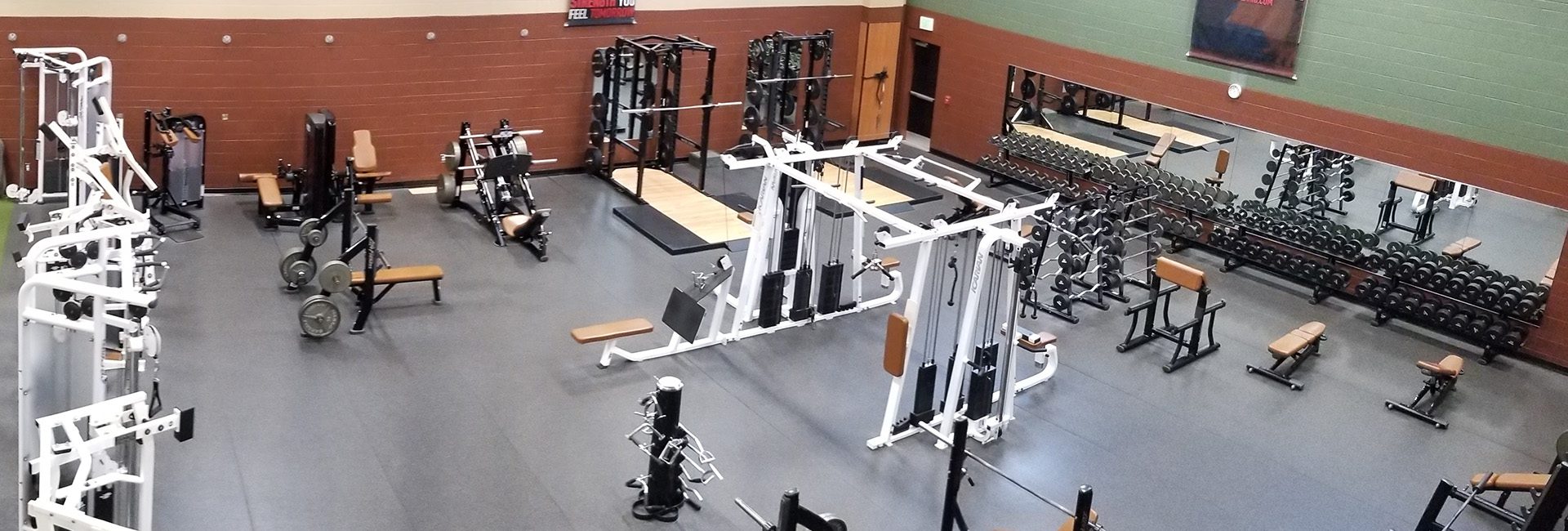 large strength training gym area